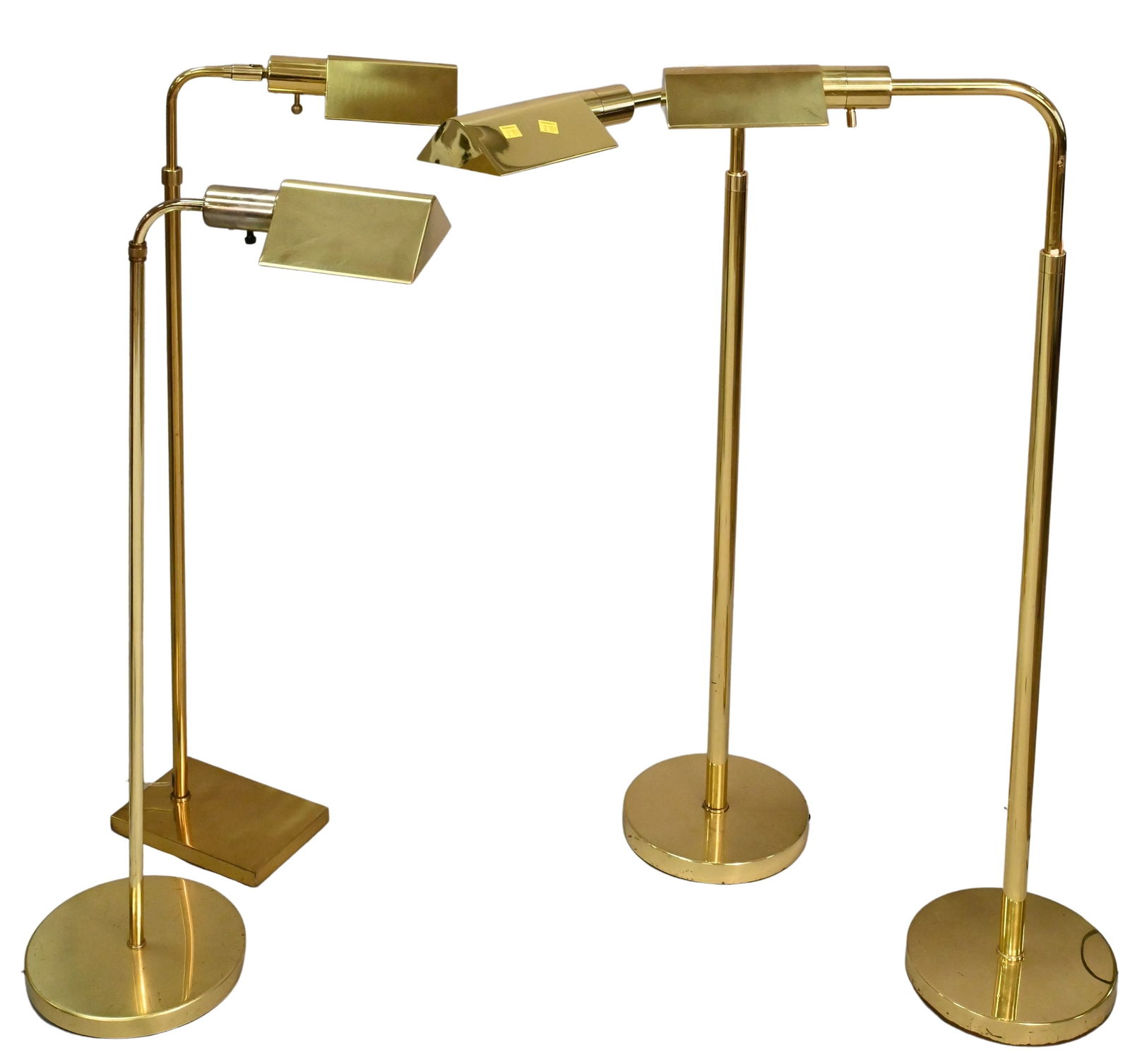 Four Brass Adjustable Floor Lamps (1 of 6)