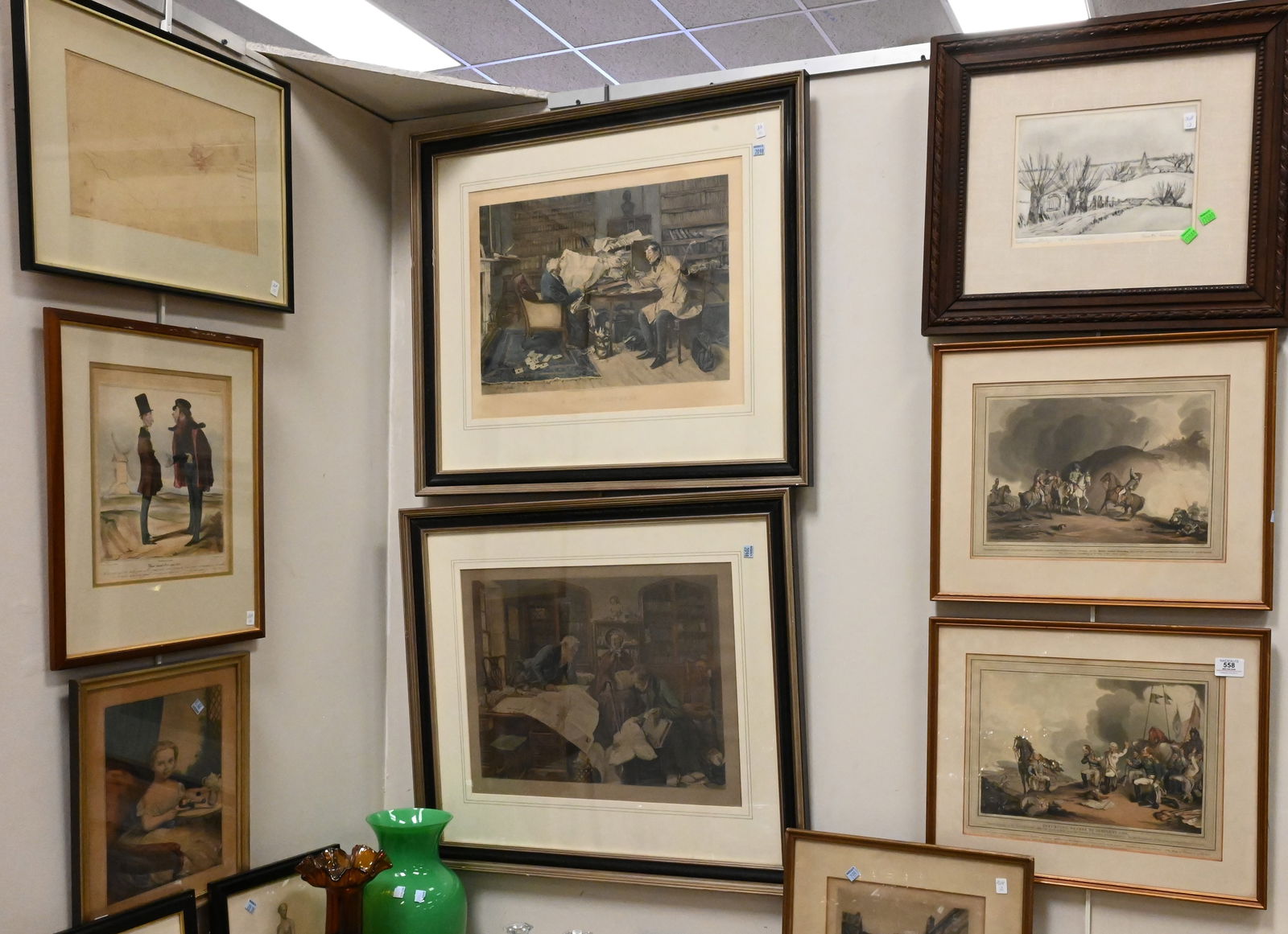 Large 12 Piece Grouping of Prints, Etching, and Lithographs (1 of 6)