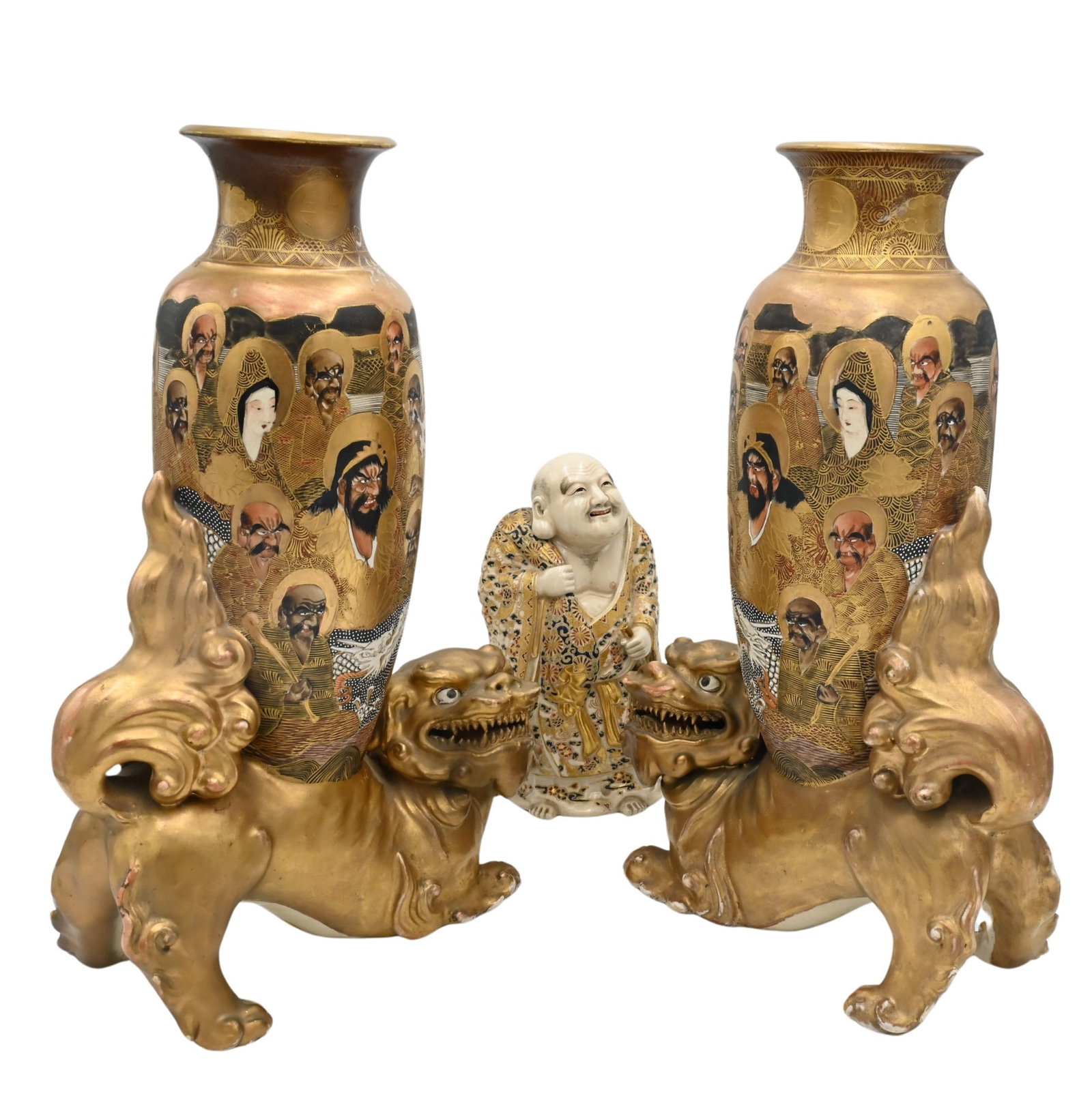 Pair of Satsuma Vases (1 of 9)