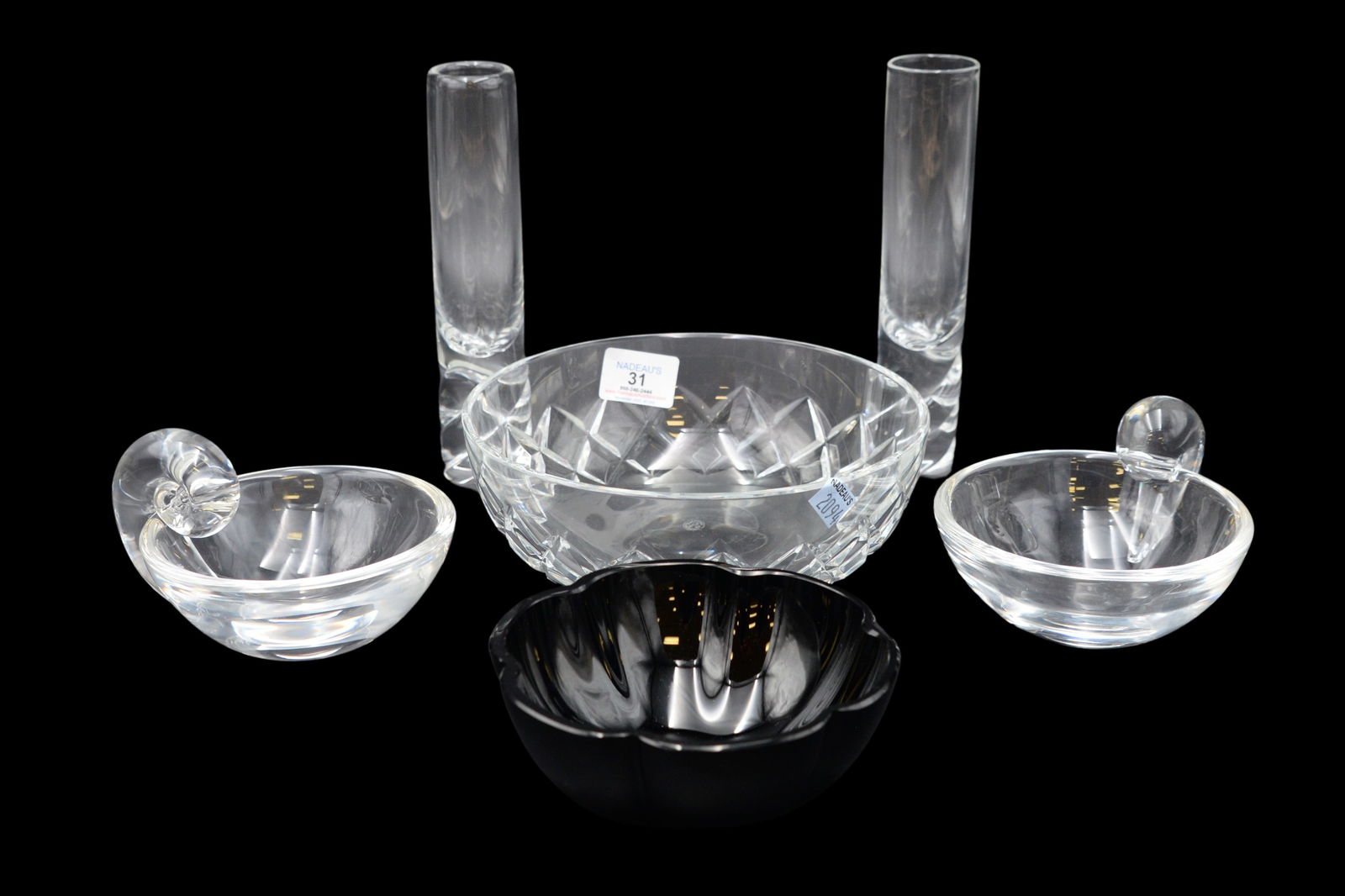Six Piece Baccarat and Steuben Group (1 of 5)