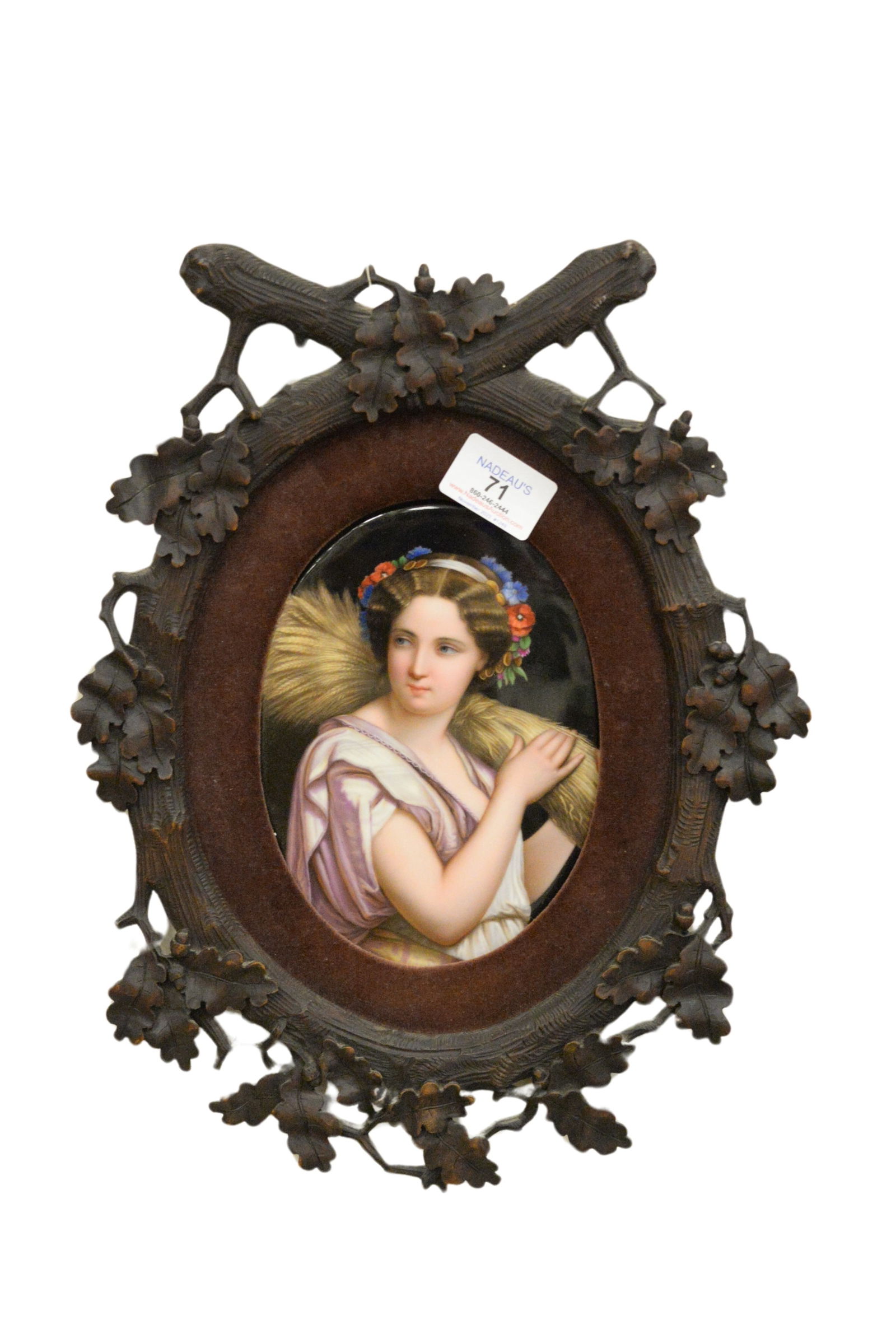 Porcelain Portrait Plaque in Black Forest Frame (1 of 6)