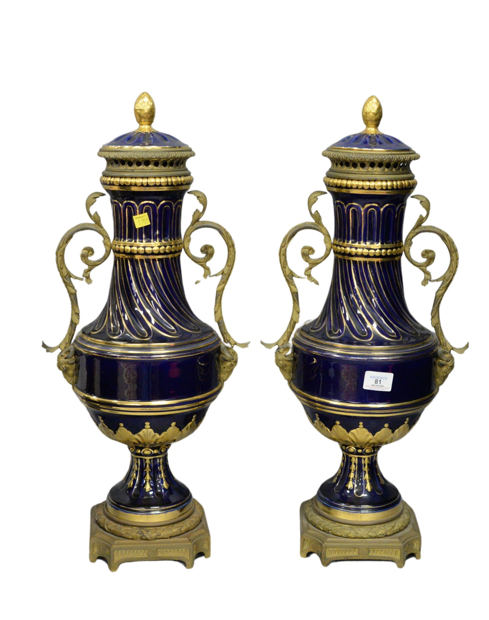 Pair Of Large Porcelain Covered Urns (1 of 6)