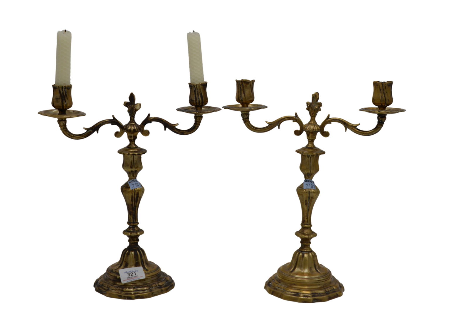 Pair of French Brass Candlesticks (1 of 7)