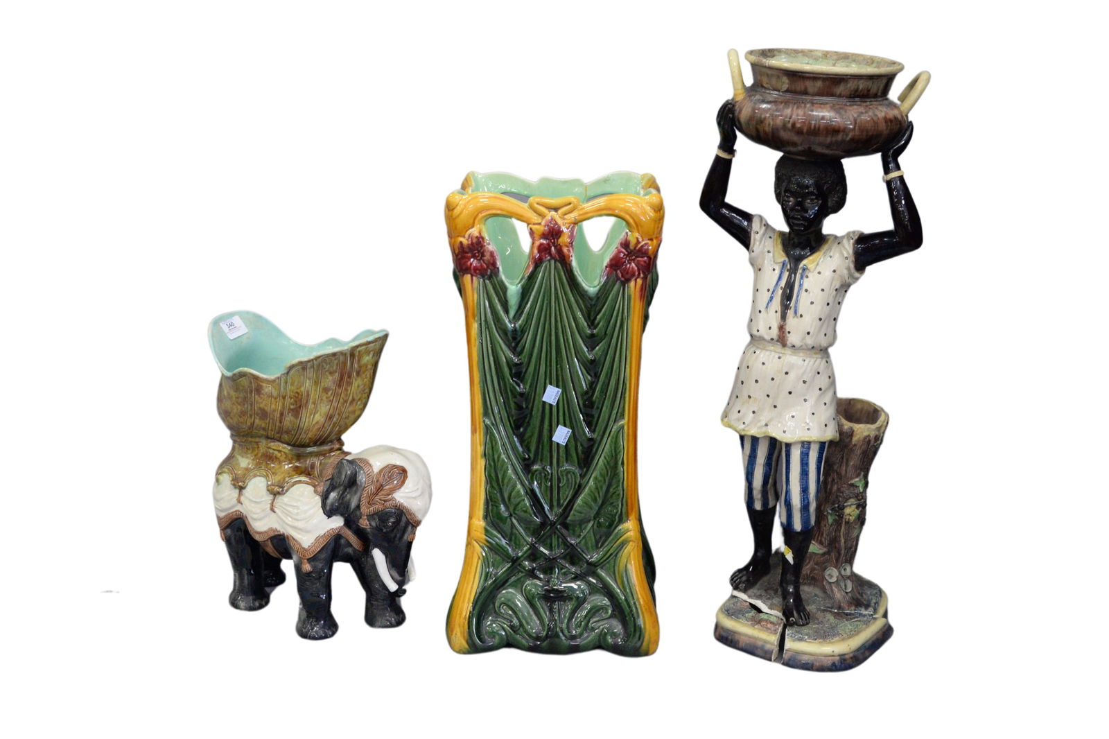 Three Piece Majolica Lot (1 of 7)