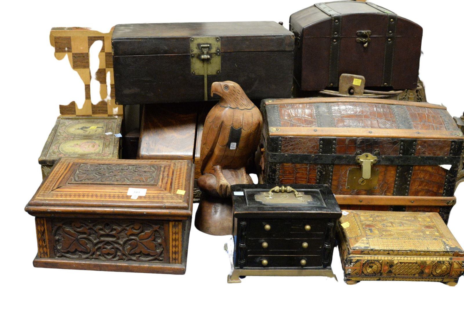 Thirteen Piece Carved Wood Grouping (1 of 5)