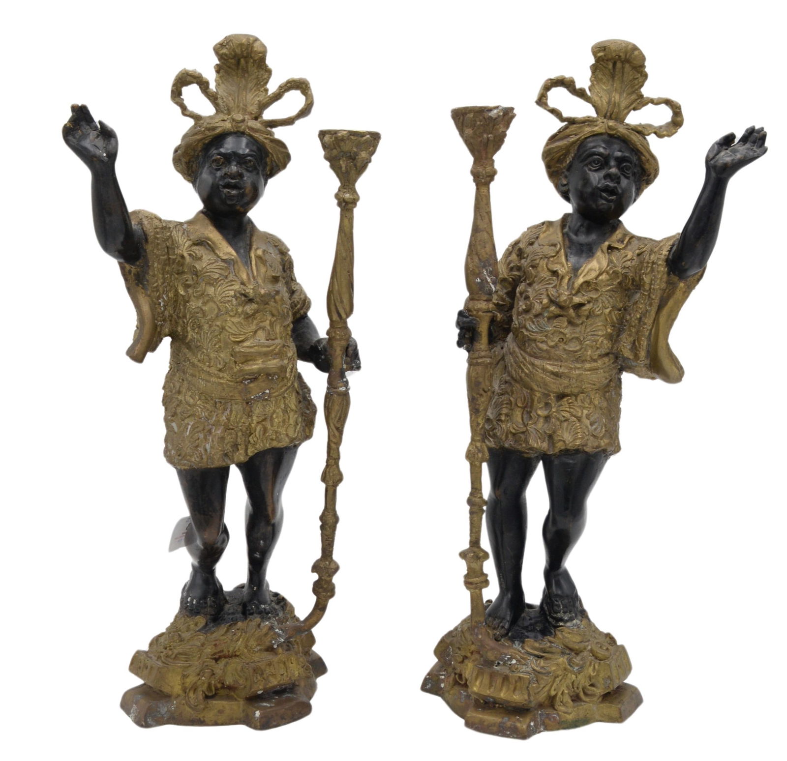 Pair of Bronze Blackamoor Candle Holders (1 of 9)