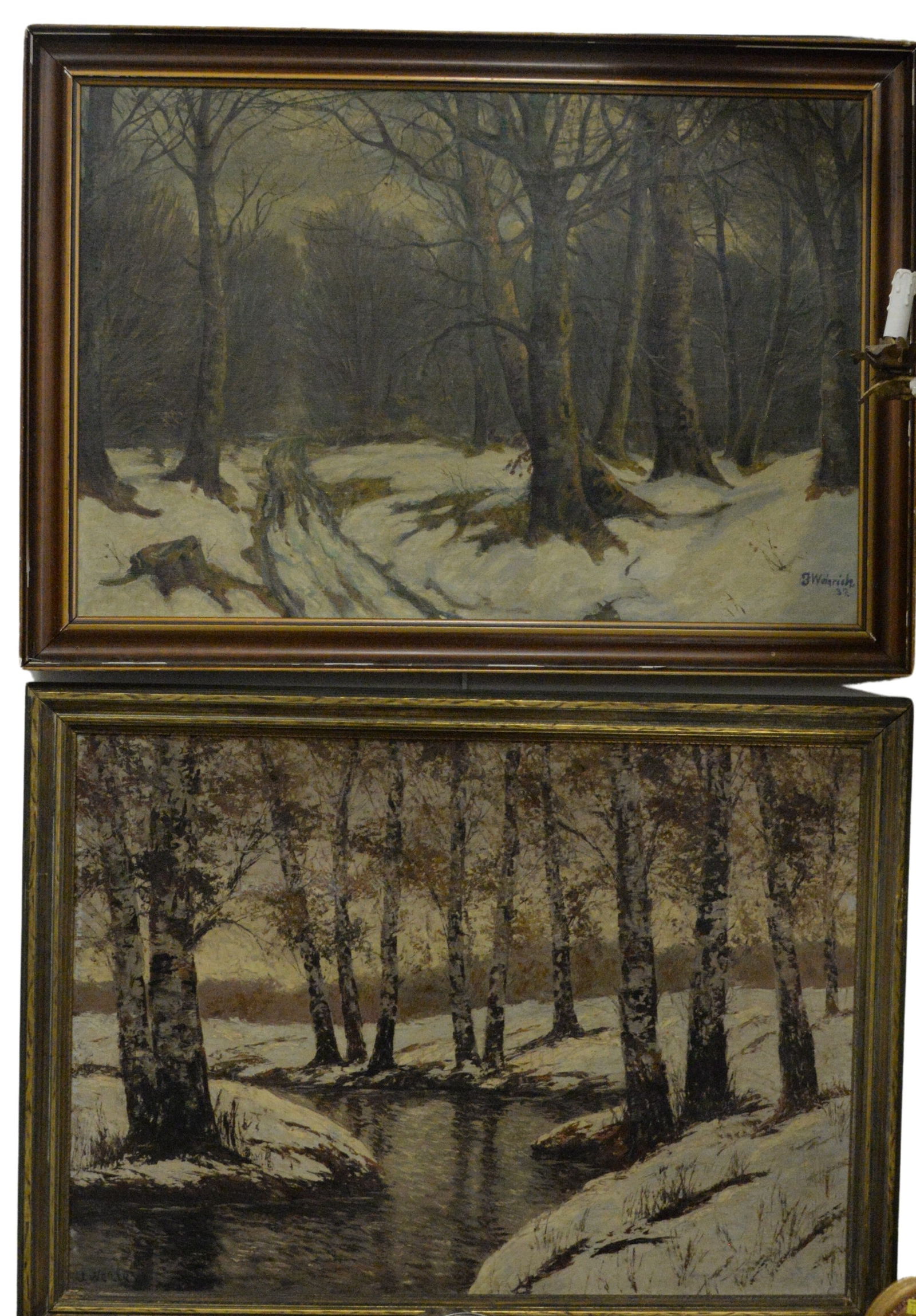 Three Oil on Canvas Winter Landscapes (1 of 5)