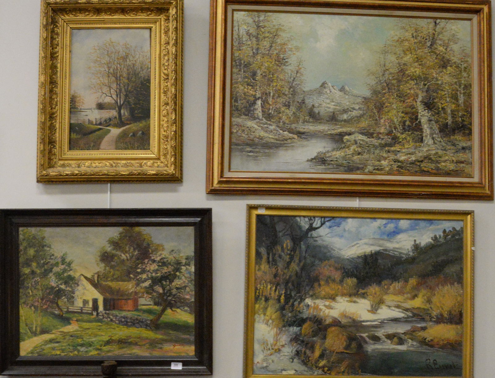 Four Oil On Canvas Landscape Painting (1 of 9)