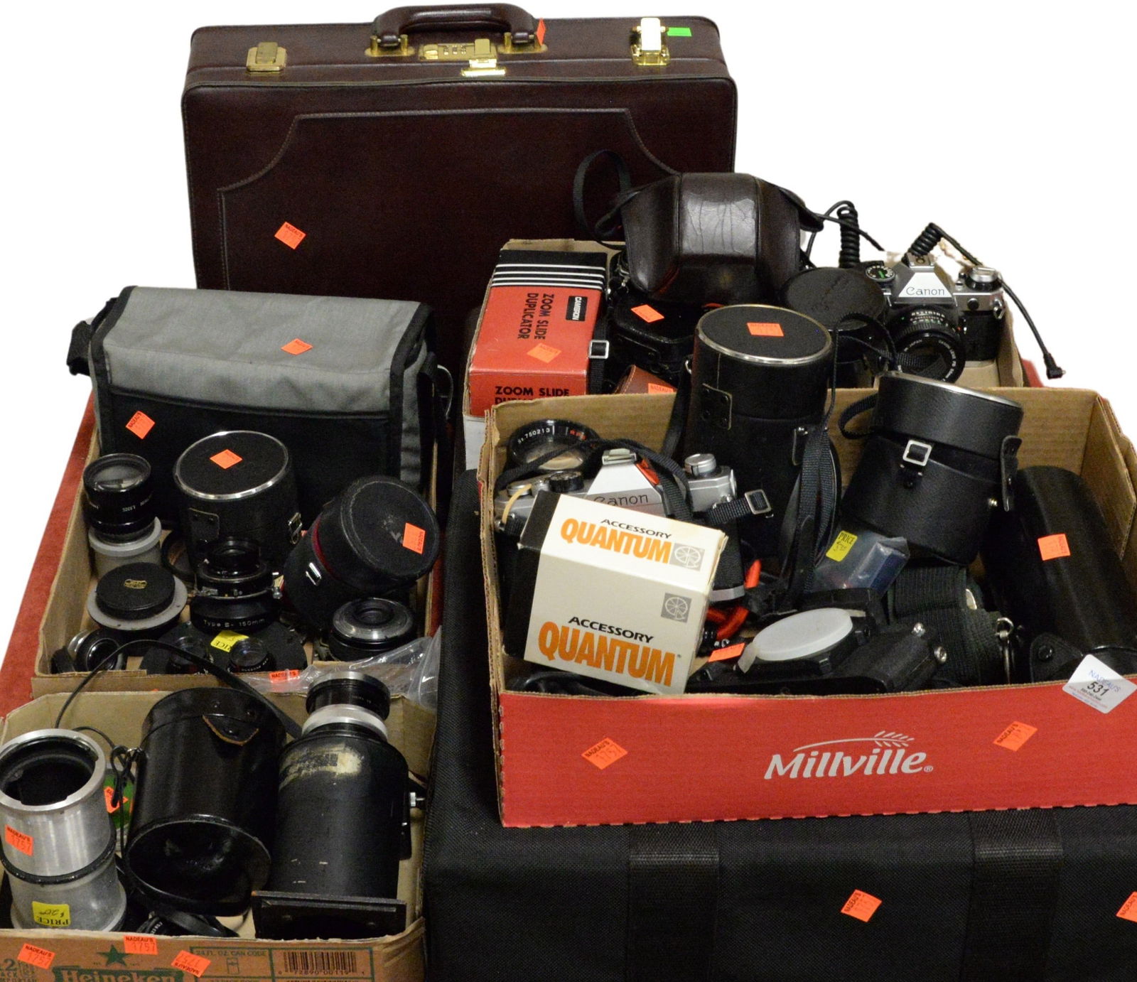 Four Tray Lots of Mostly Canon Cameras, Lenses, Cases (1 of 7)