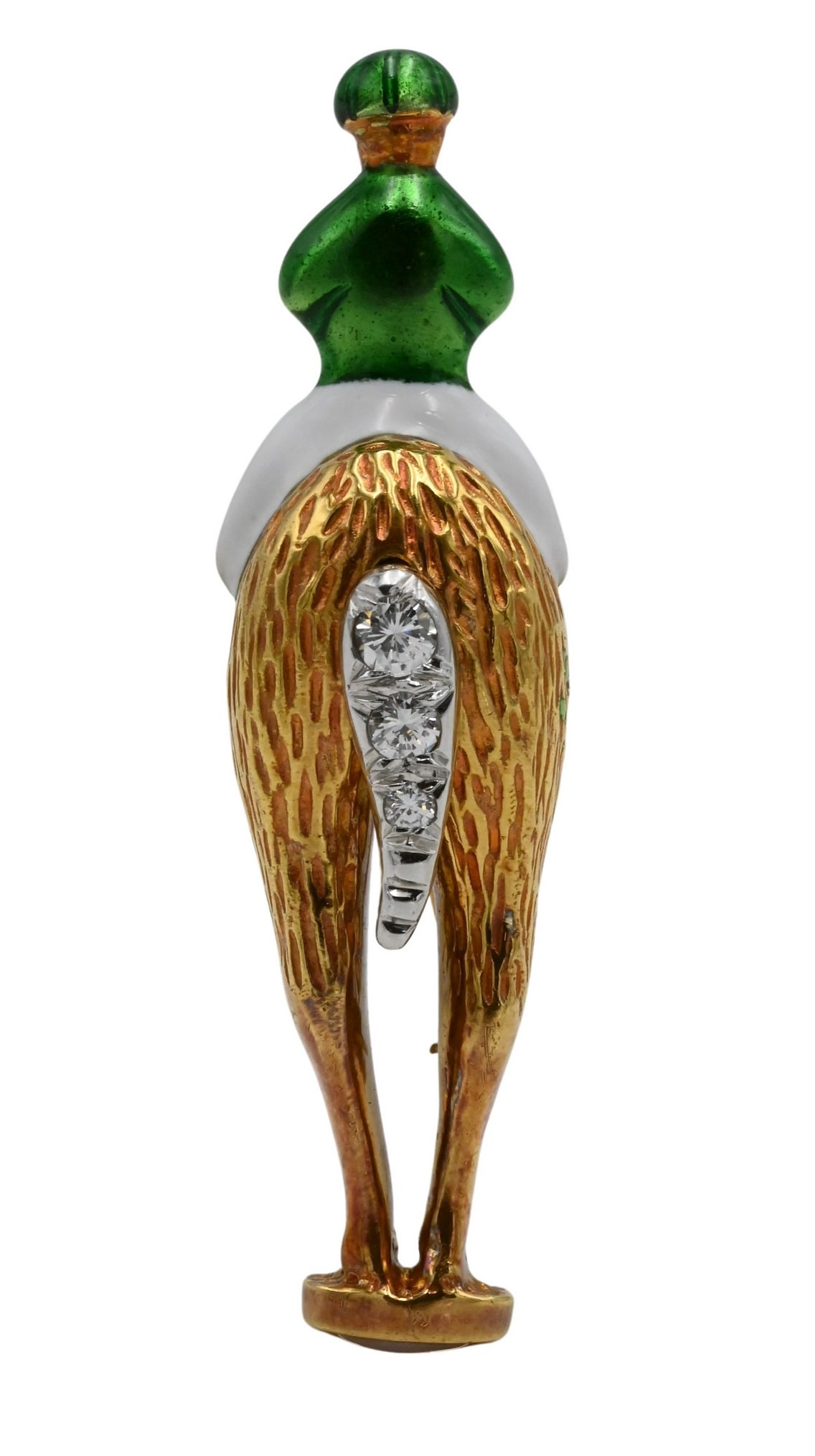 Peter Lindeman 18K Yellow Gold Horse and Jockey Rearview Brooch (1 of 5)