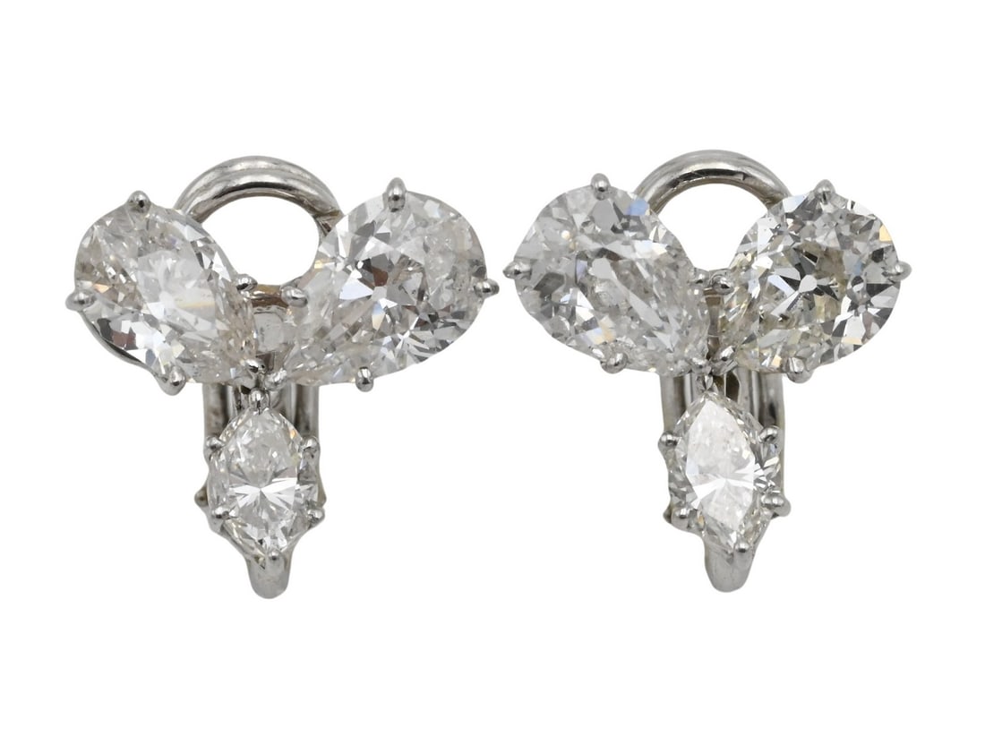 Pair of 18K White Gold and Diamond Ear Clips (1 of 6)