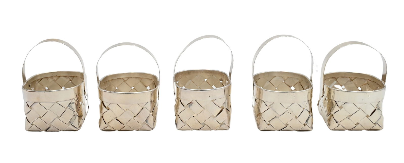 Five Piece Cartier Sterling Silver Mini Baskets (1 of 6)