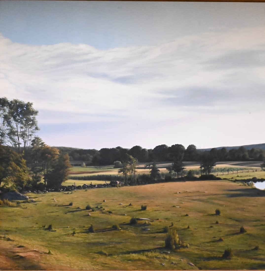 Sarah Supplee (American 1941 - 1997): Sarah Supplee (American 1941 - 1997) "Massachusetts Pasture" 1981 Oil on canvas Signed and dated lower right Sarah Supplee 1981 60" x 60" Provenance: Hirschl Adler Gallery, New York Condition: some ed
