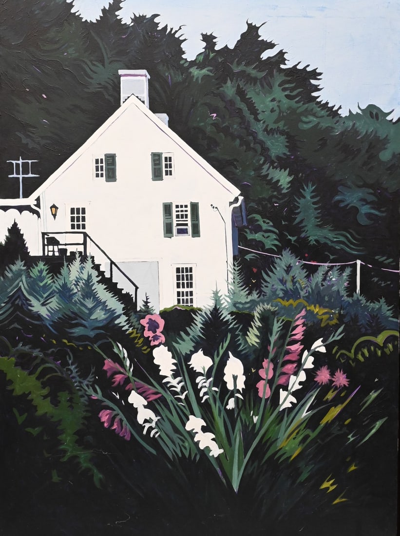 Jon Carsman (American 1944 - 1987): Jon Carsman (American 1944 - 1987) "Gladiola Spikes", 1978 Acrylic on canvas Signed, titled, dated on verso Jon Carsman, Gradiola Spikes 1978 60" x 44" Condition: overall good condition, some scuffing