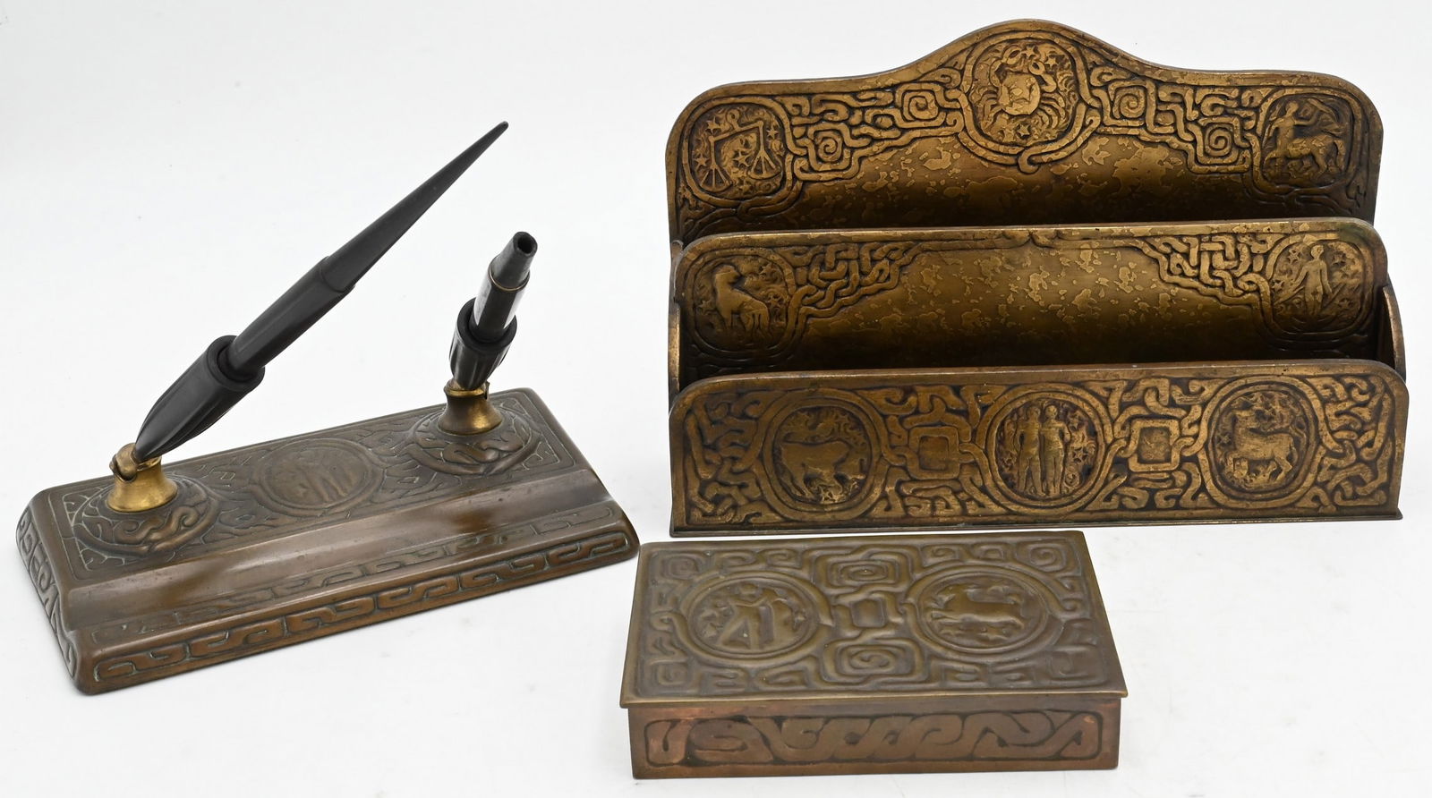 Tiffany Bronze Three Piece Desk Set (1 of 8)