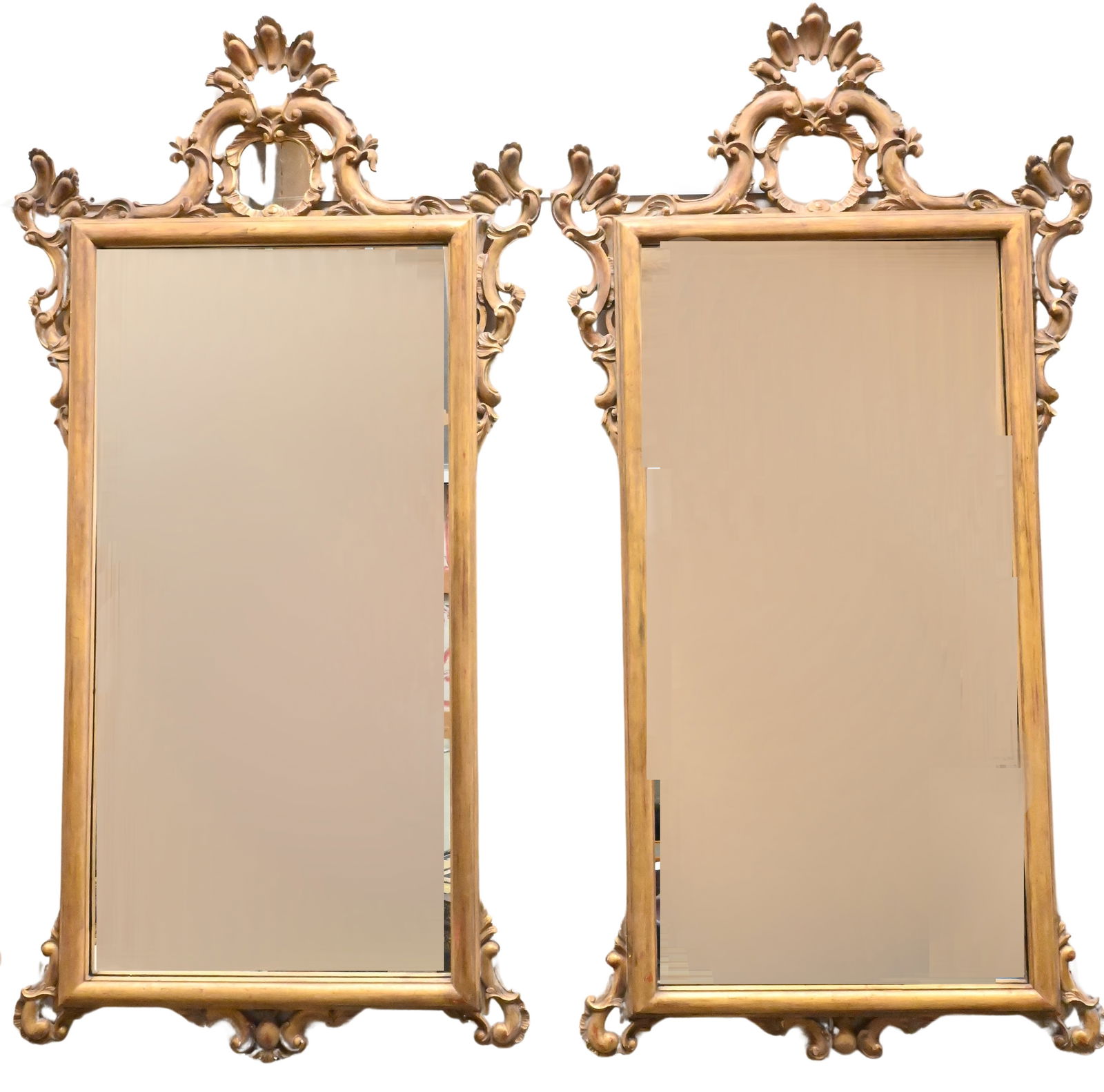 Pair of Italian Carved and Giltwood Mirrors (1 of 9)