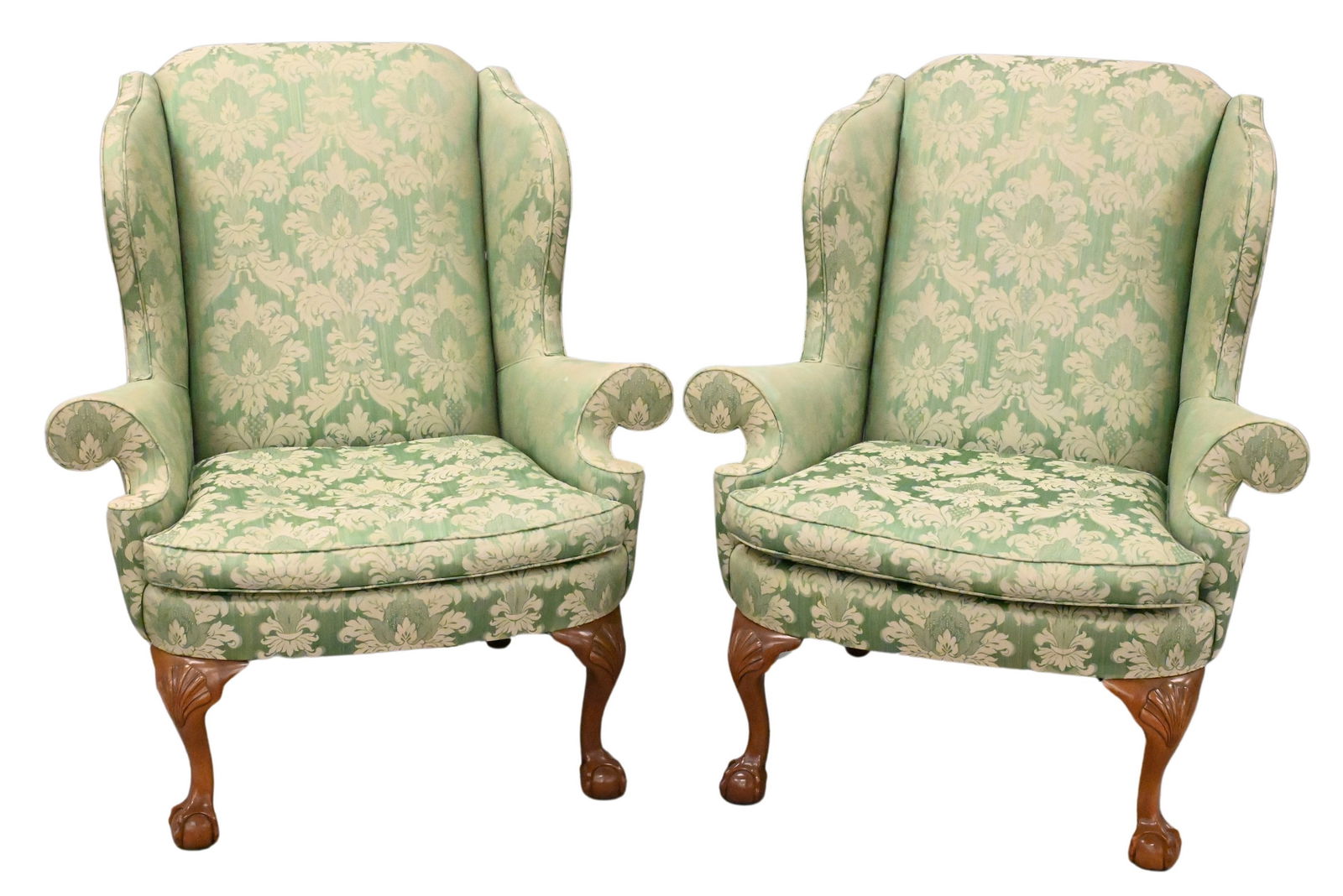 Pair of Kittinger Chippendale Style Wing Chairs (1 of 6)