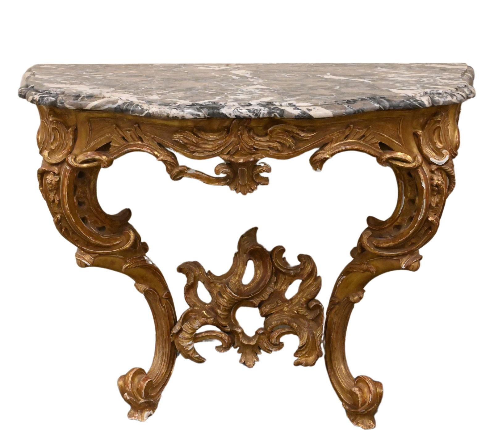 Louis XV Style Carved Giltwood Console Table (1 of 5)