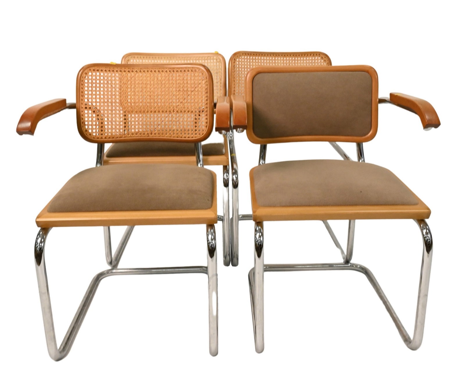 Four Marcel Breuer Style Chairs: Four Marcel Breuer Style Chairs one without seat height 30 1/2 inches, width 22 inches
