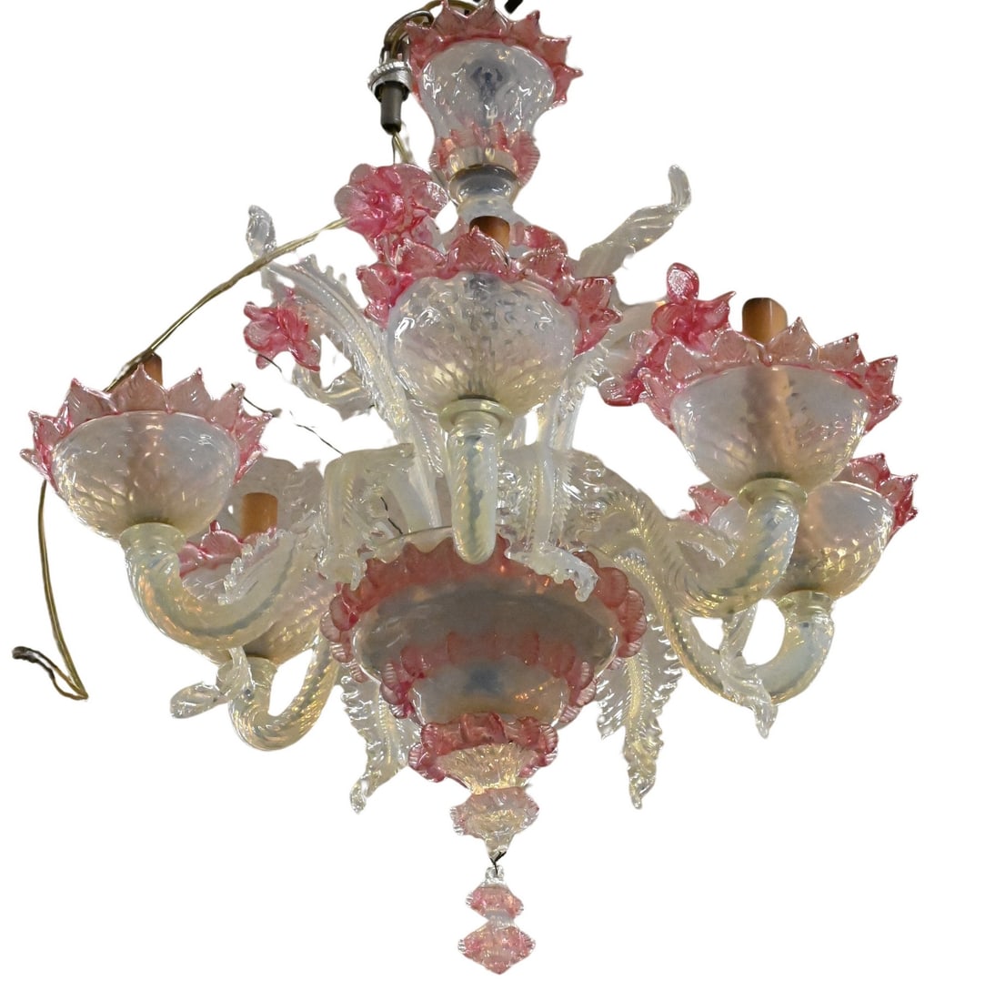 Six Light Murano/ Venetian Glass Chandelier (1 of 5)