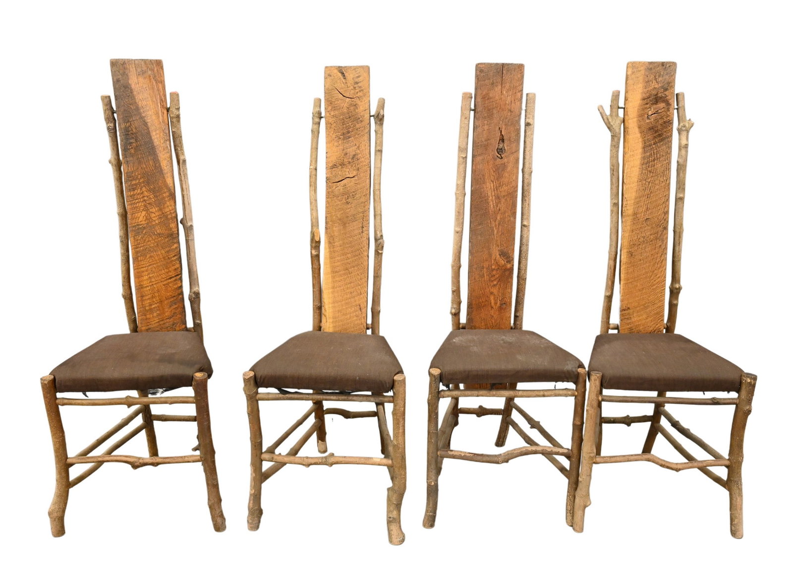 Set of Daniel Mack Four Plank-Back Chairs: Set of Daniel Mack Four Plank-Back Chairs Provenance: commissioned directly from the artist circa 1995