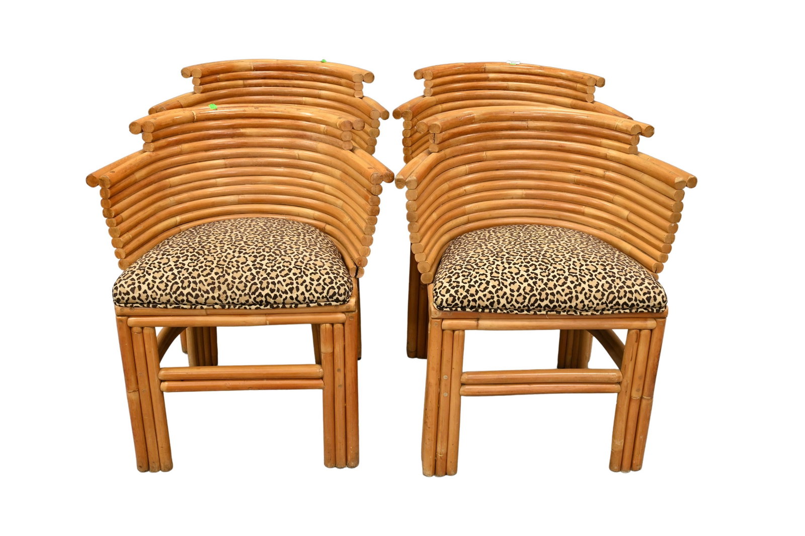 Set of Four Paul Frankl Rattan Dining Chairs (1 of 5)