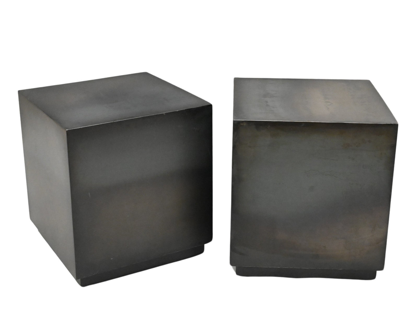 Pair of Metal Industrial Pedestal Side Tables (1 of 4)