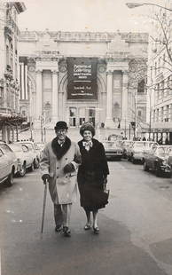 Ruth Orkin (American 1921 - 1985): Ruth Orkin (American 1921 - 1985) "Mortimer and Mimi Levitt", 1976 Silver gelatin print Inscribed "Lead Shot May Pop Photo 1977" and signed lower right Ruth Orkin 13 1/2" x 9"