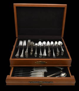 Cowell & Hubbard Company 173 Piece Sterling Silver Flatware Service: Cowell & Hubbard Company 173 Piece Sterling Silver Flatware Service 12 dinner forks, 12 luncheon forks, 12 cocktail forks, 11 salad forks, 12 tablespoons, 22 teaspoons, 12 dessert spoons, 12