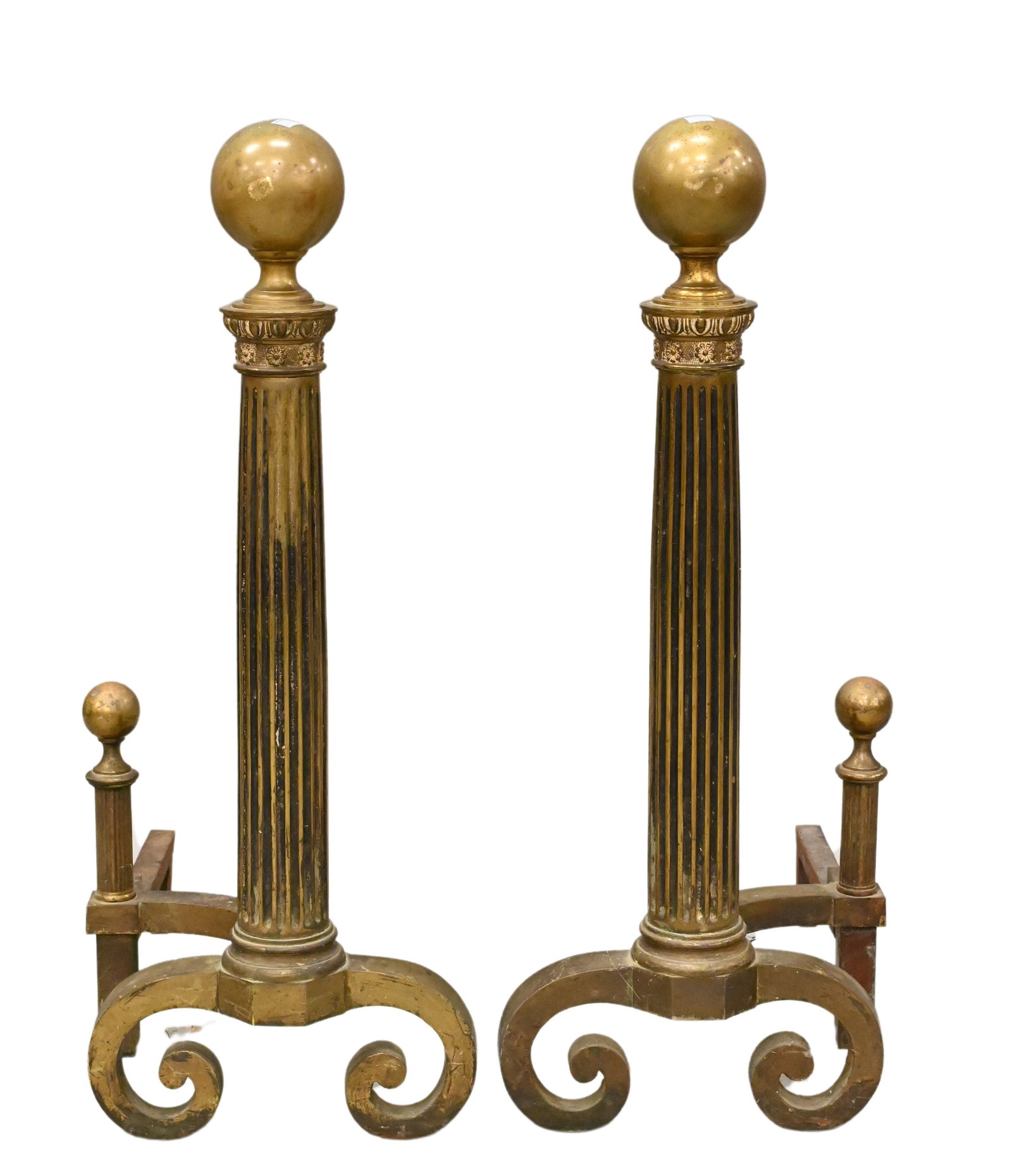 Pair of Monumental Brass Andirons (1 of 4)