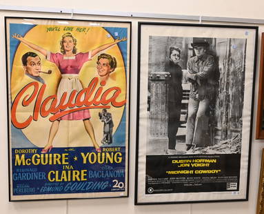 Group of Six Movie Posters: Group of Six Movie Posters to include "Claudia" 1943 Signed by Robert Young and Dorothy Mcguire "American Graffiti" 1972 edition 73/253 "One Flew Over the Cuckoo's Nest" 1975 edition 75/280 Three Dust