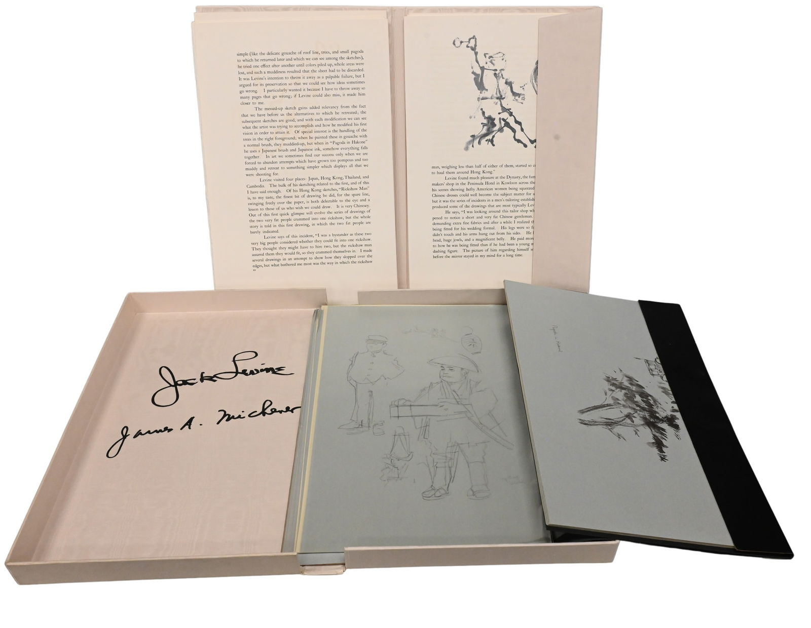 Jack Levine: Jack Levine "Facing East" Portfolio of lithographs, Marked New York/1970