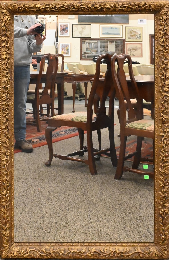 Gilt Carved Wooden Mirror: Gilt Carved Wooden Mirror 32" x 49 1/2"