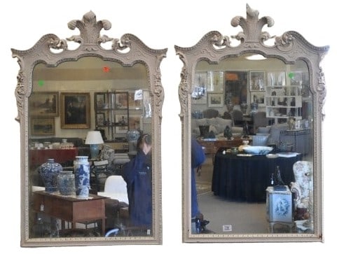Pair of George II Style White Painted Mirrors (1 of 5)