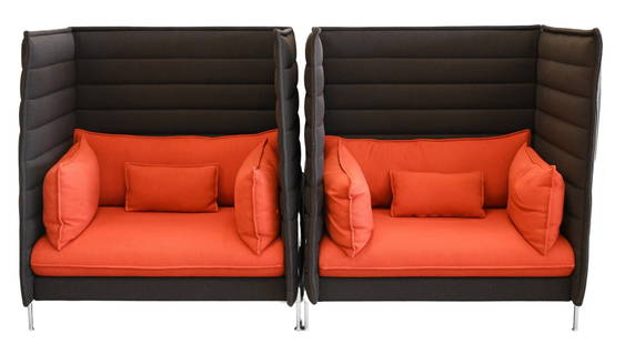 A Pair of Ronan and Erwan Bouroullec "Vitra" Alcove Sofas: A Pair of Ronan and Erwan Bouroullec "Vitra" Alcove Sofas height 53 1/2 inches, width 44 inches