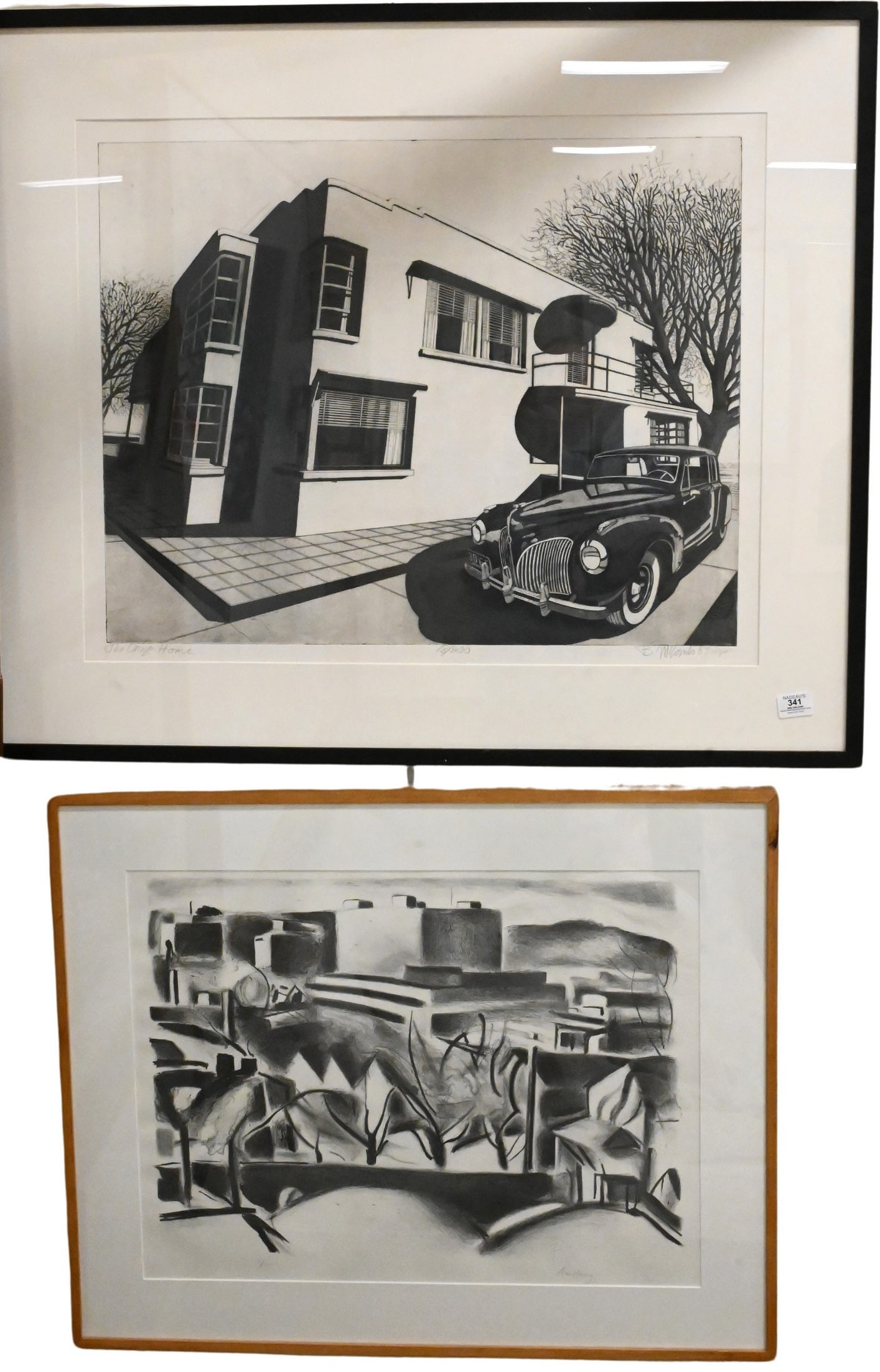 Two Contemporary Cityscapes: Two Contemporary Cityscapes to include Martha Armstrong (American born 1935) K.C. 1982 Lithograph, edition 3/20 Signed lower right "Armstrong" Provenance: Gross McCleaf Gallery 26 1/4" x 32" Bruce McC