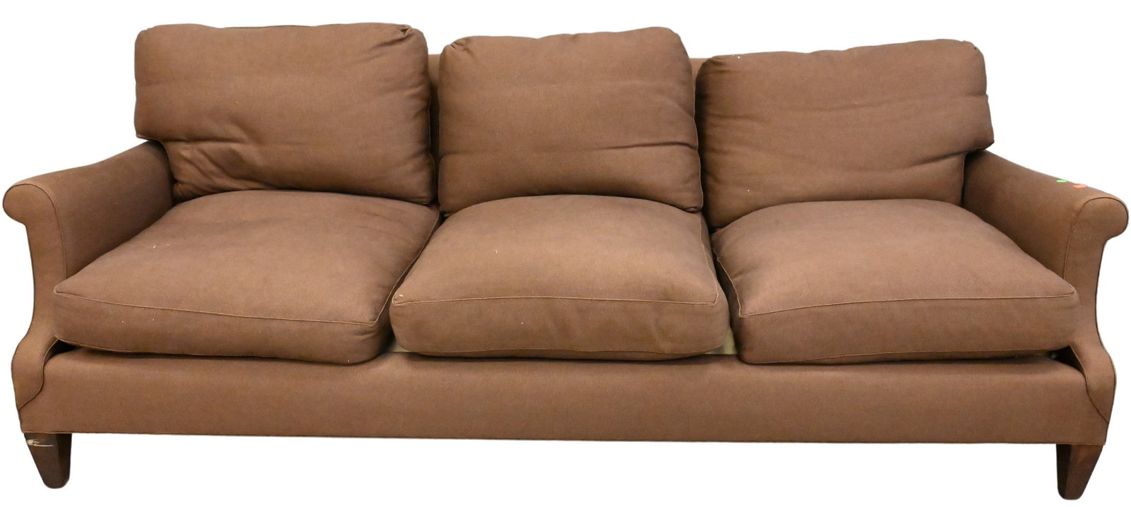 Brown Upholstered Three Cushion Sofa (1 of 4)