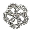 Platinum and Diamond Brooch having Center Diamond