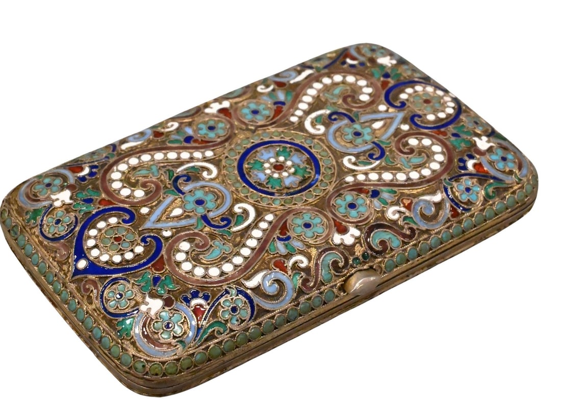 Russian Enamel Silver Cigarette Box (1 of 4)