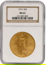 1915 NGC MS63 $20 Saint Gaudens