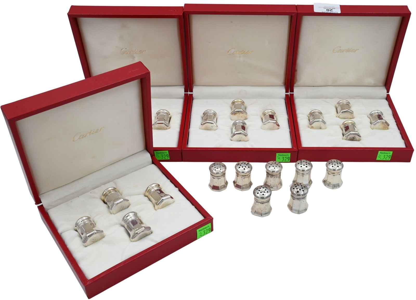 Set of 16 Cartier Sterling Silver Salt and Pepper Shakers (1 of 7)