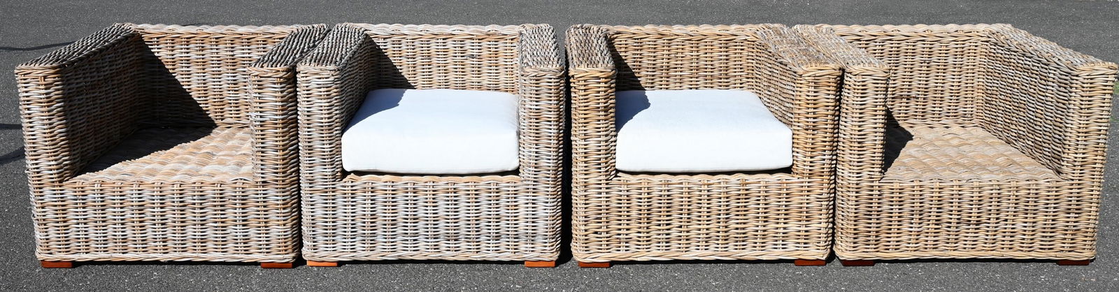 Set of Four Outdoor Wicker Armchairs (1 of 5)