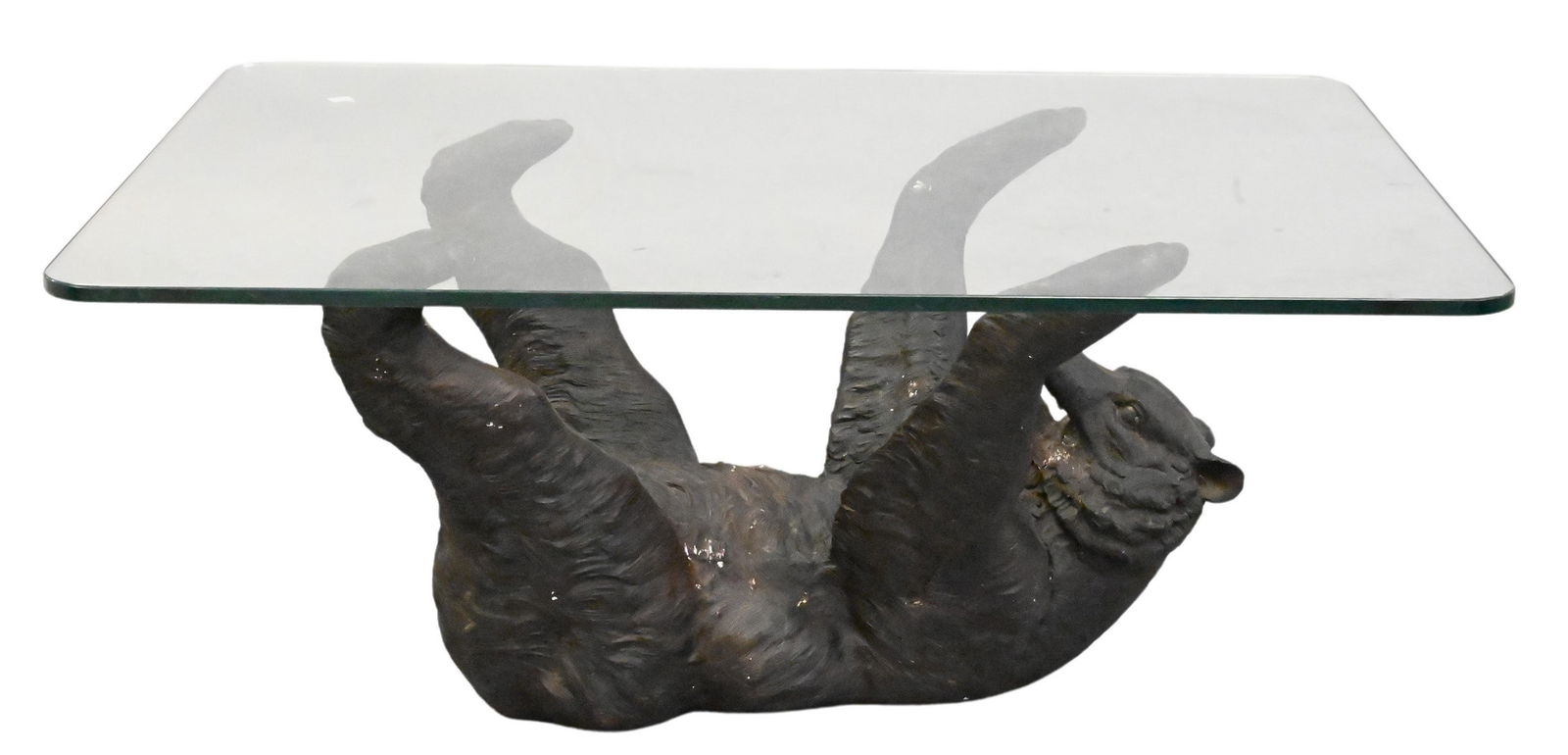 Glass Top Bronze Bear Coffee Table (1 of 5)