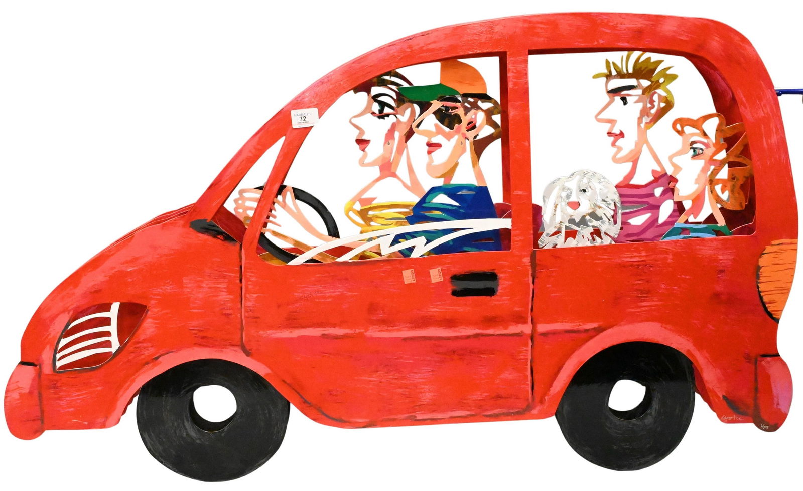 David Gerstein (1944) Painted Metal Car: David Gerstein (1944) Painted Metal Car signed and numbered lower right Gerstein 6/295 height 27 inches, length 47 inches