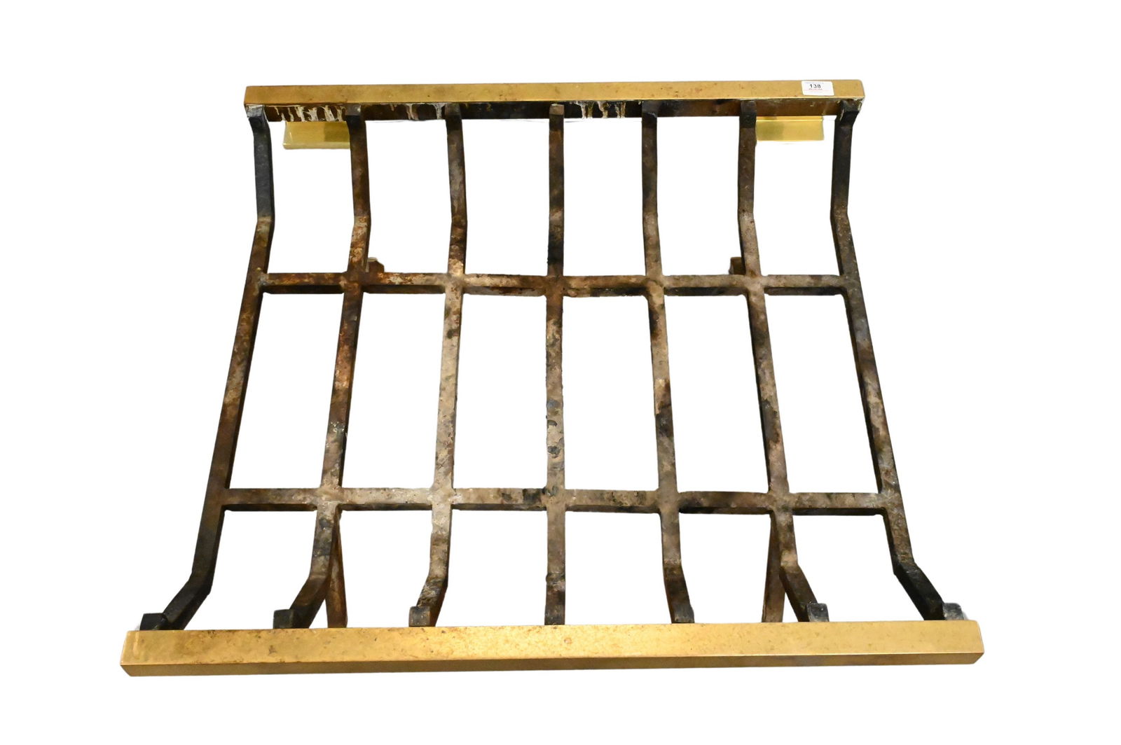 Large Two Piece Mounted Fireplace Grate and Glass Fire Screen (1 of 4)