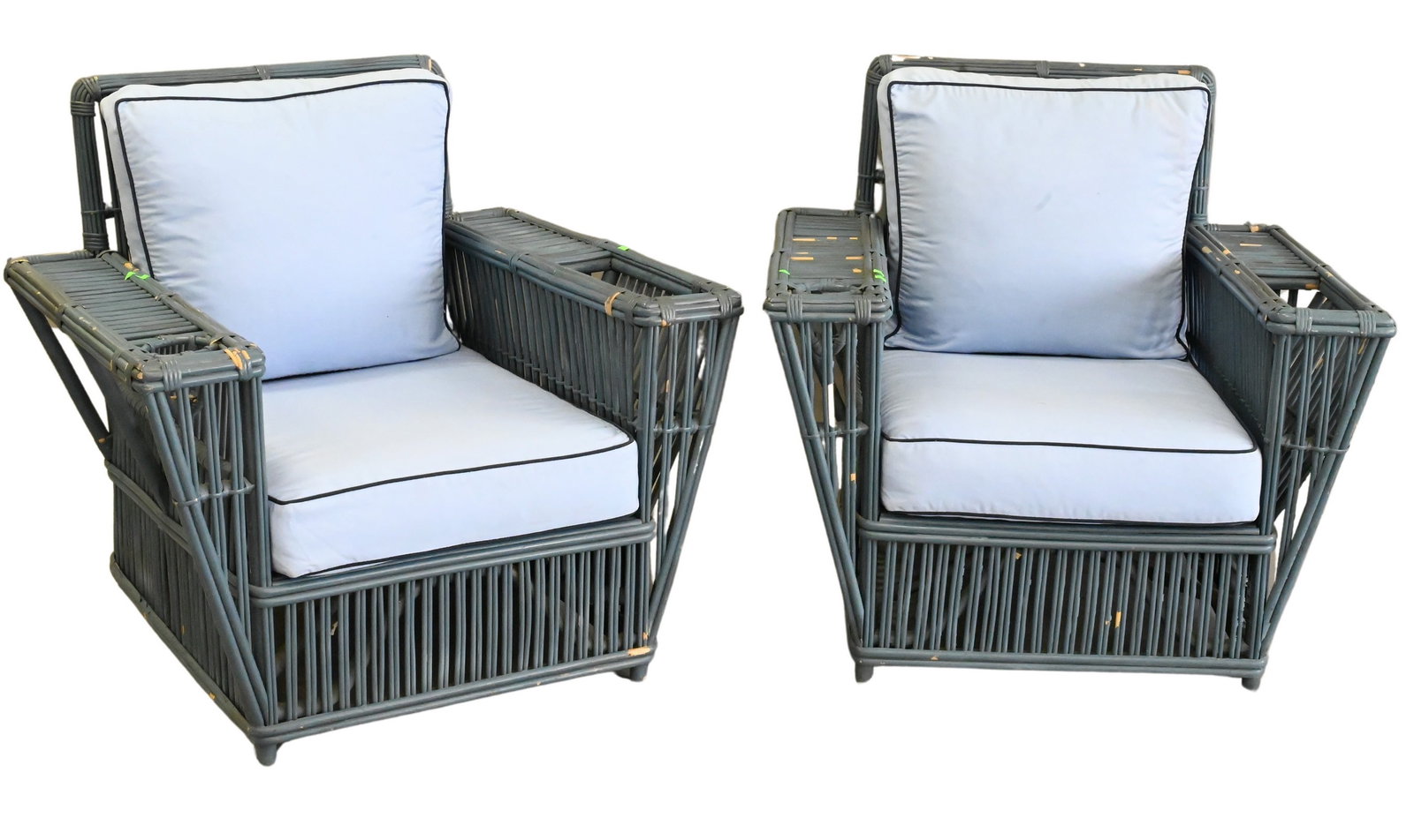 Pair of Rattan Bielecky Brothers "Nantucket" Outdoor Lounge Chairs (1 of 7)