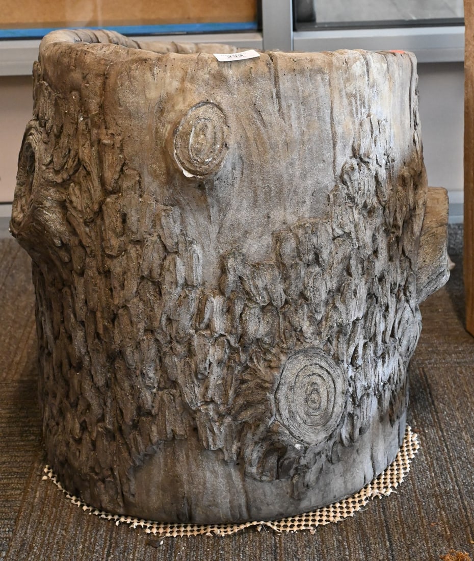 Outdoor Cement Faux Tree Stump Planter (1 of 4)