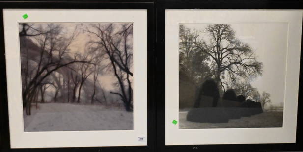 Two: Lynn Geesaman (American 1938-2020): Two: Lynn Geesaman (American 1938-2020) Bridge in the Winter Gelatin silver print Sight size 19" x 19" along with "Chateau d'Esclimont" Gelatin silver print Sight size 19" x 19"