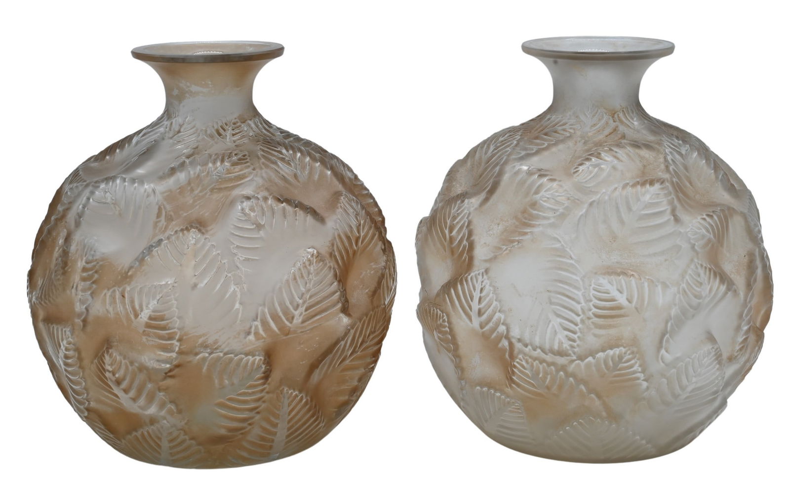 Pair of Rene Lalique "Ormeaux" Vases (1 of 9)