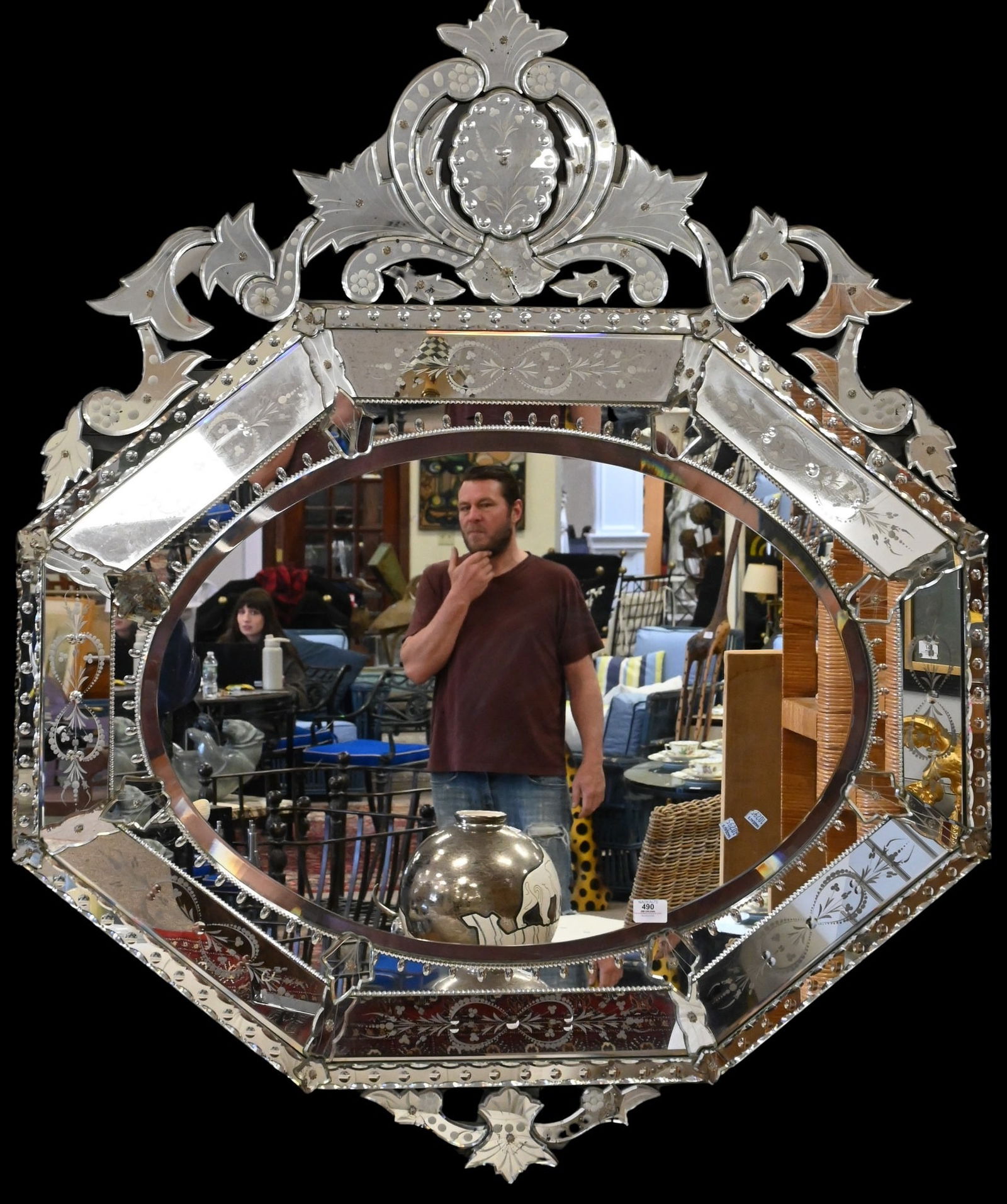 Large Venetian Glass Mirror (1 of 7)